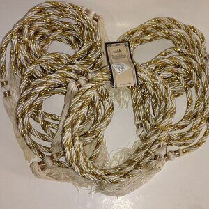 Ivory/Gold Garland Decorations 9 FT. Cords by Hosley
